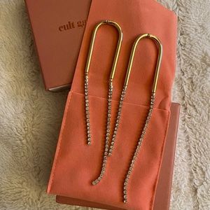CULT GAIA Meta Rhinestone Earrings Gold